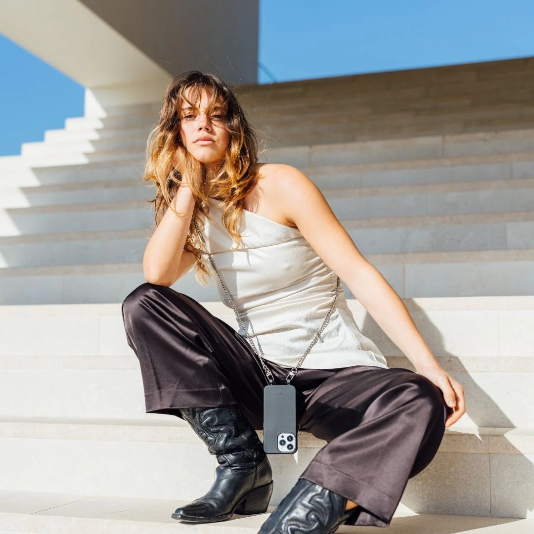 Ava Silver-Plated Crossbody Phone Chain - Image 13