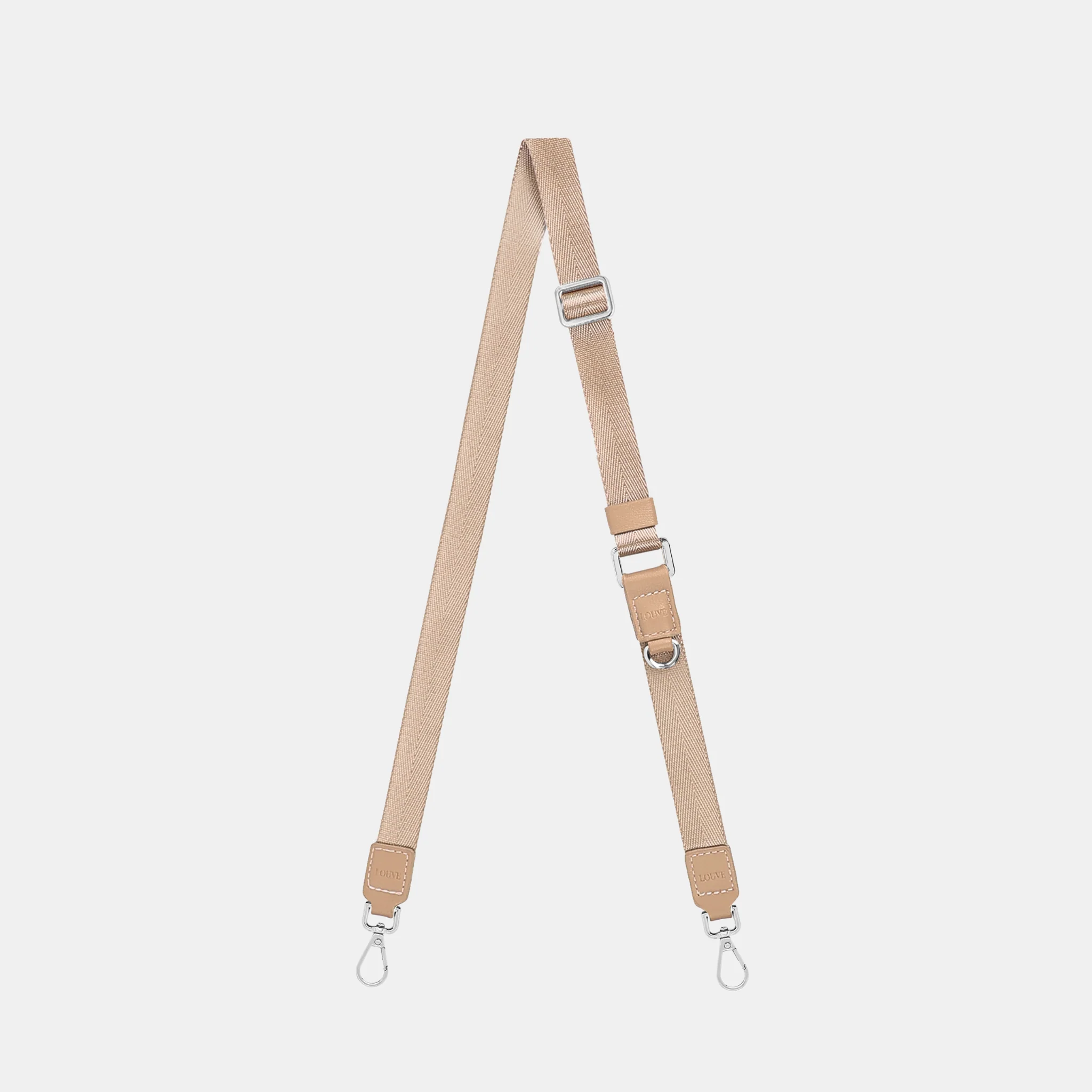 Vera Beige Leather & Nylon Crossbody Phone Lanyard - Image 6