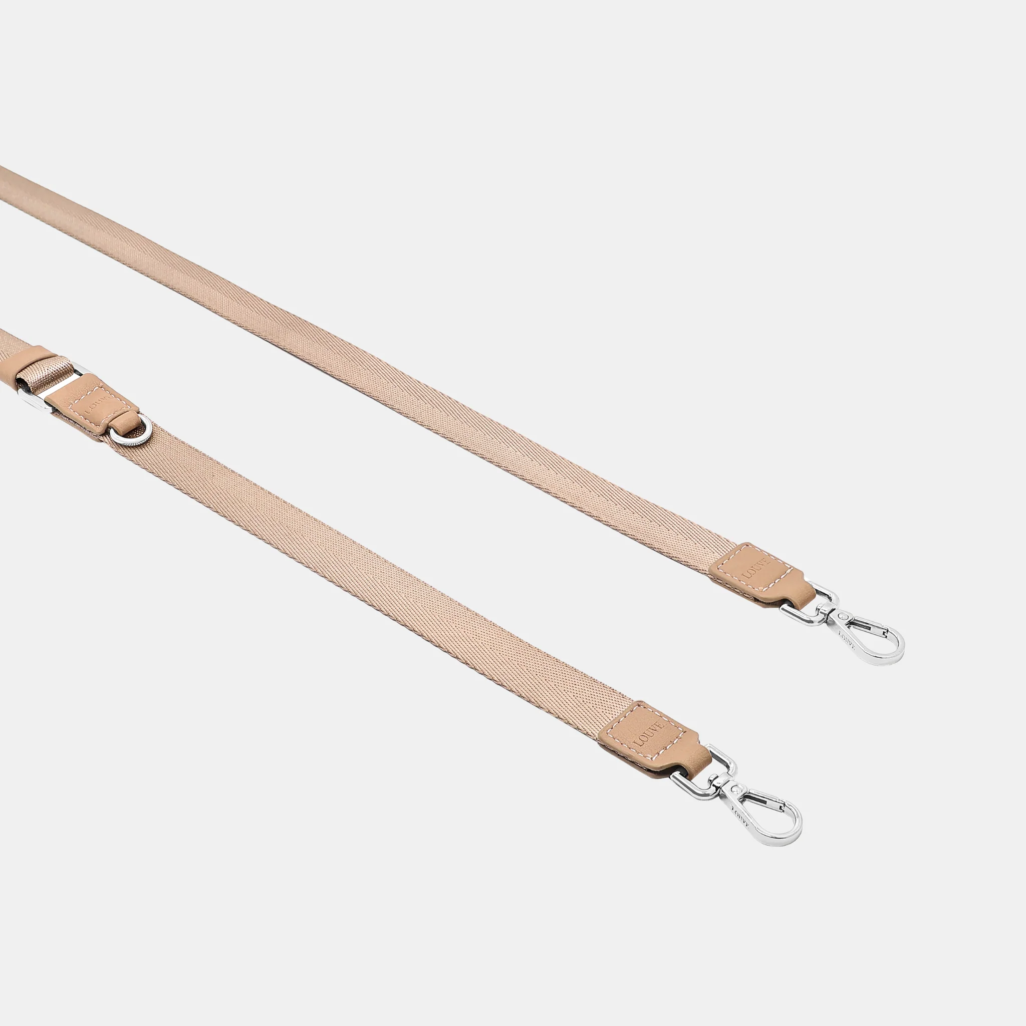 Vera Beige Leather & Nylon Crossbody Phone Lanyard - Image 7