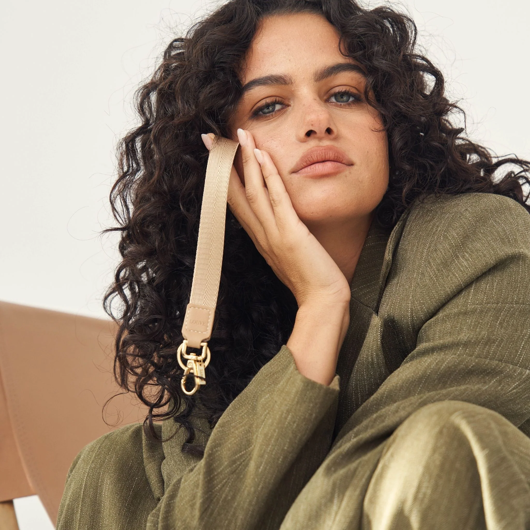 Key Chain | Beige Leather & Nylon - Image 11