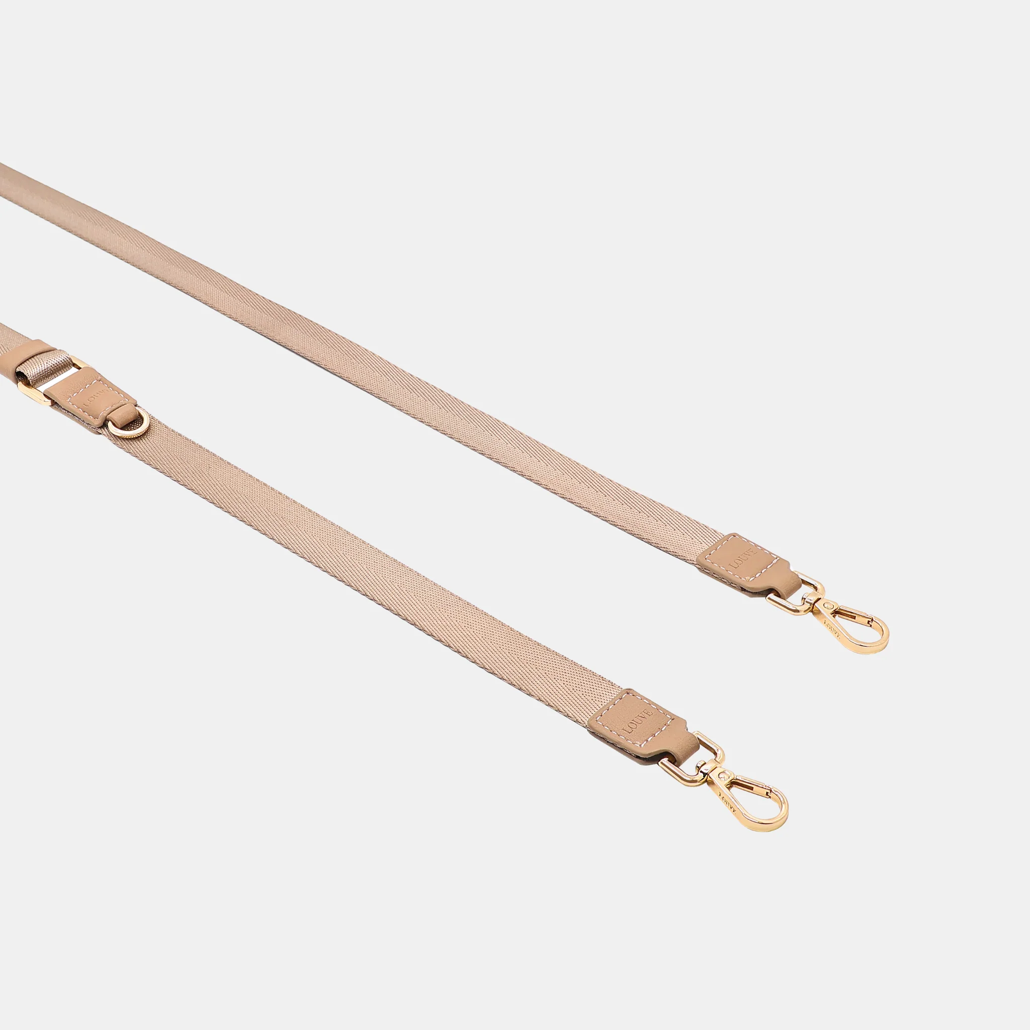 Vera Beige Leather & Nylon Crossbody Phone Lanyard - Image 5