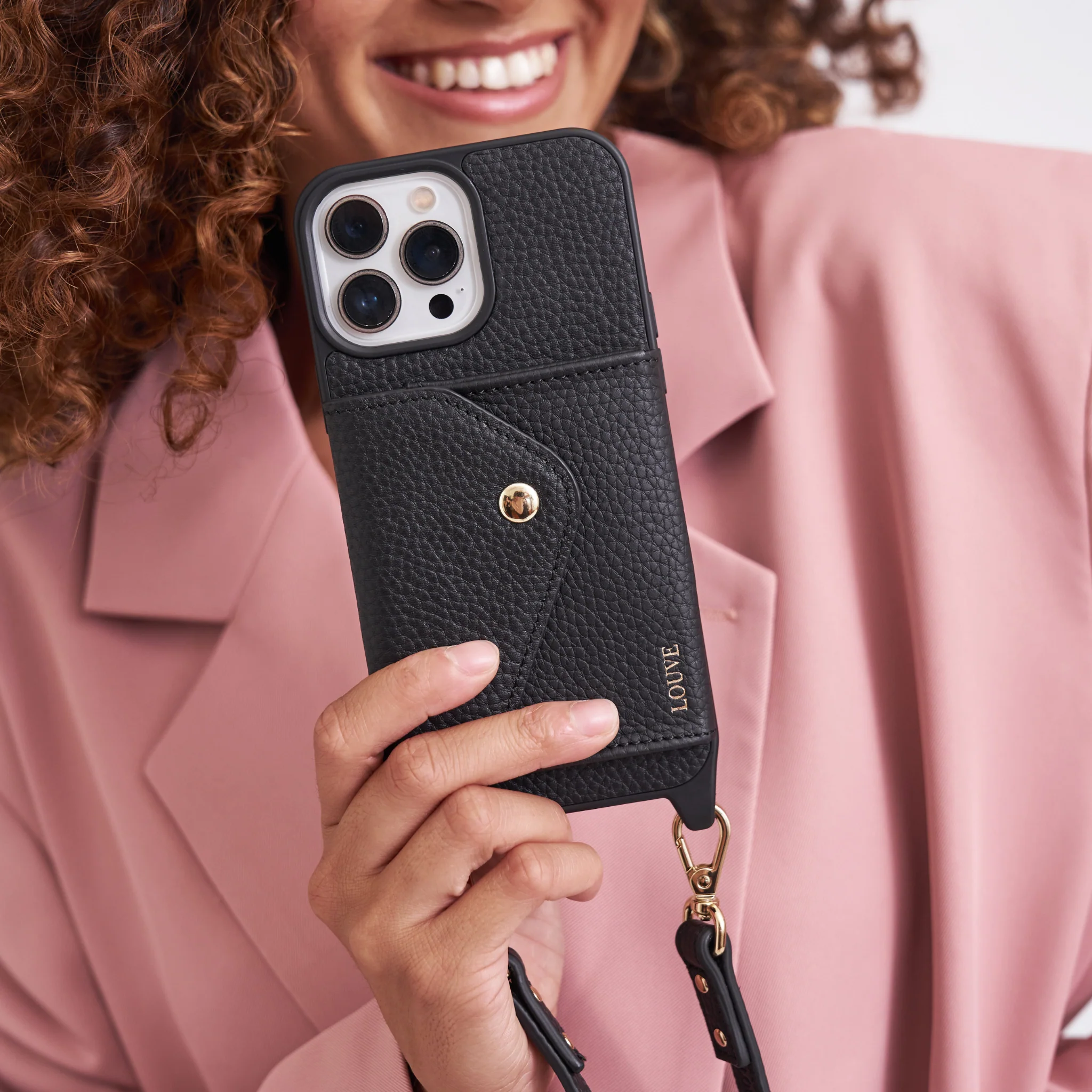 Zoe Leather Phone Case Wallet & Crossbody Strap - Image 5