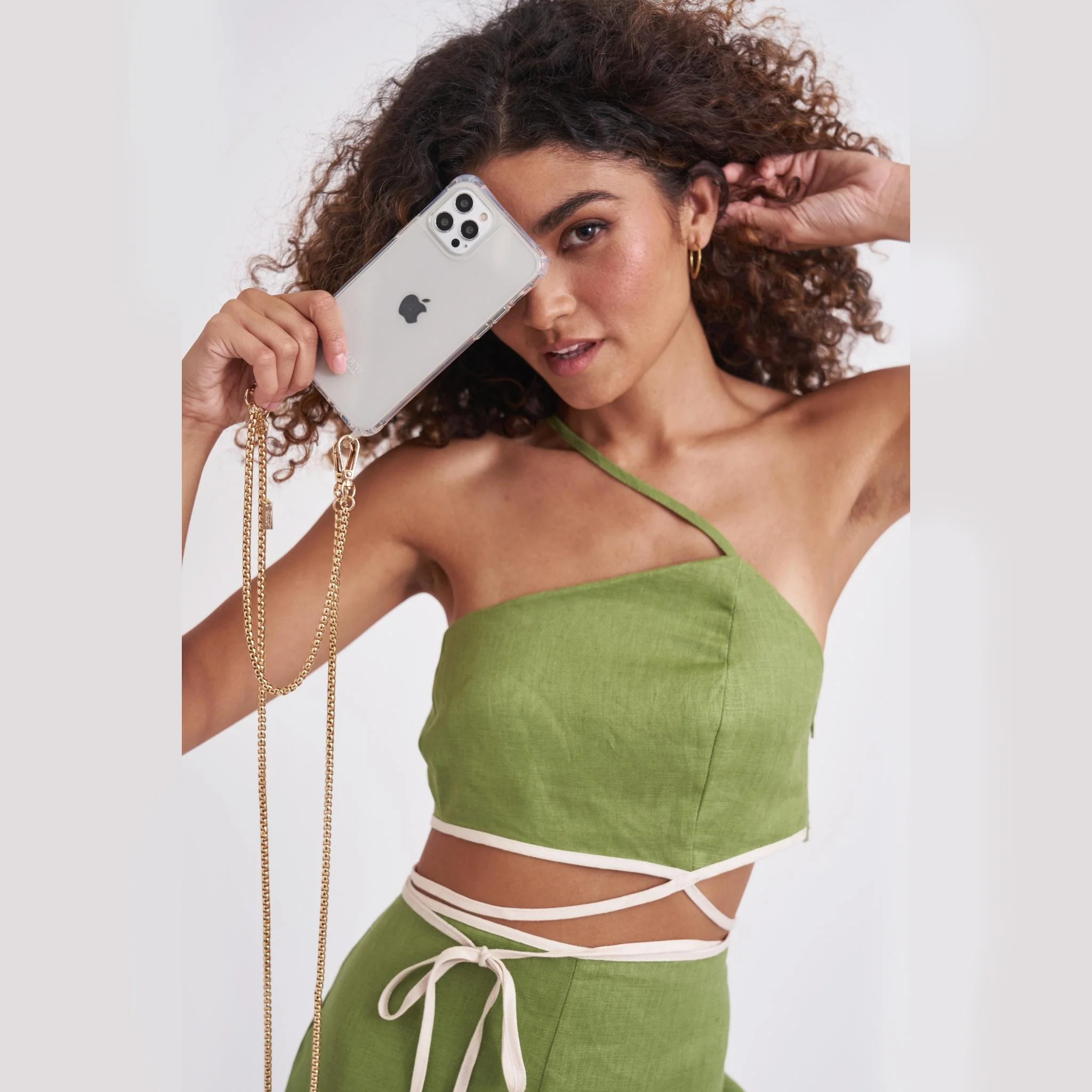 Clear Phone Case + Gaia Gold-Plated Wristlet & Chain - Image 3