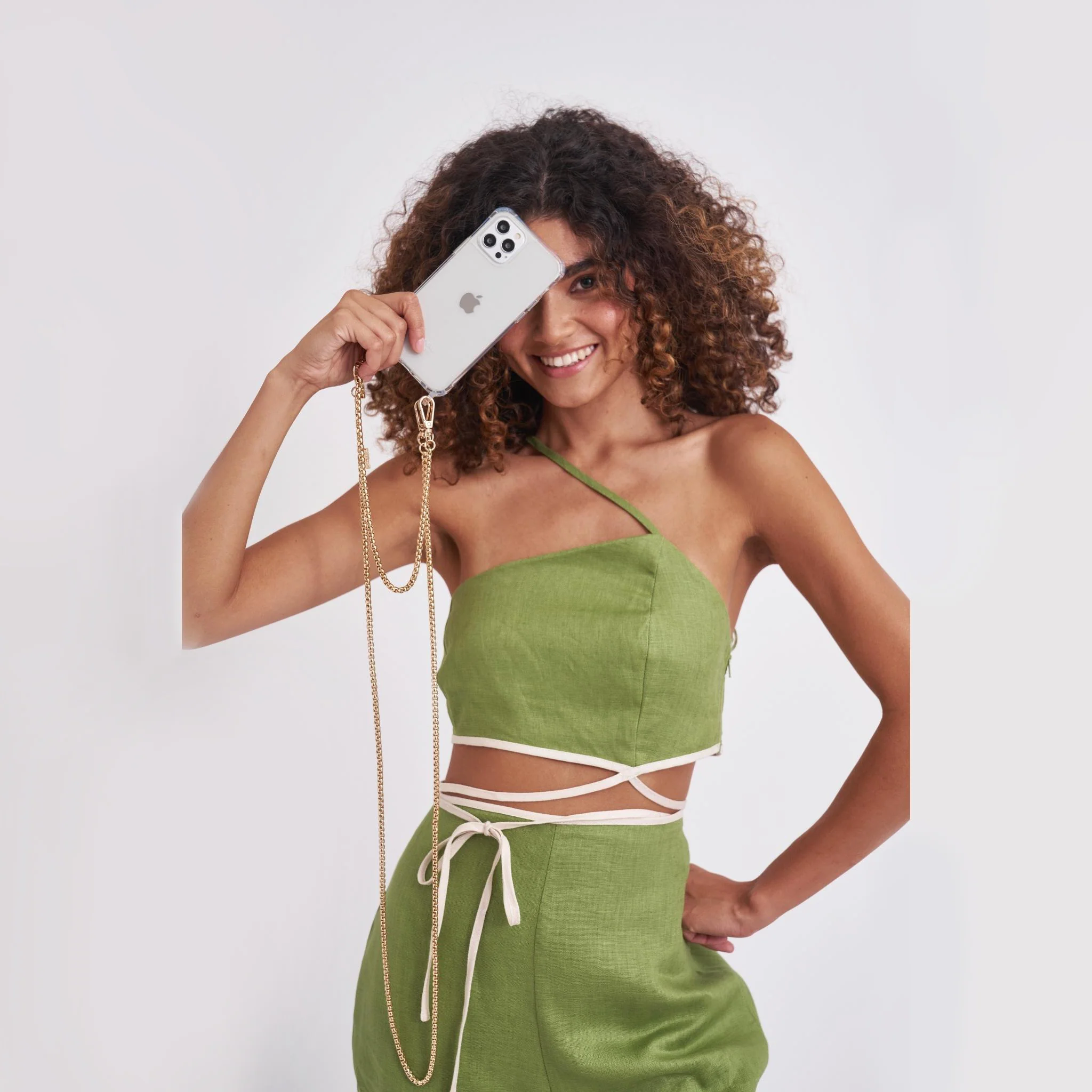 Clear Phone Case + Gaia Gold-Plated Wristlet & Chain - Image 8