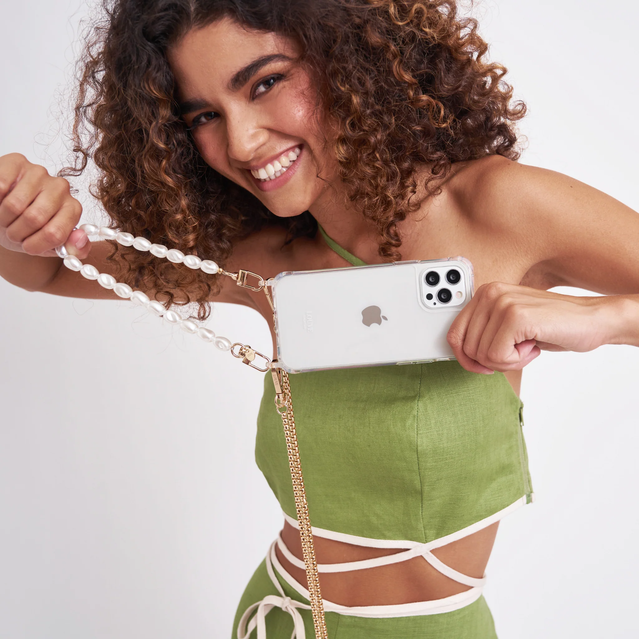 Clear Phone Case + Gaia Gold-Plated Chain + Pearl Wristlet - Image 10