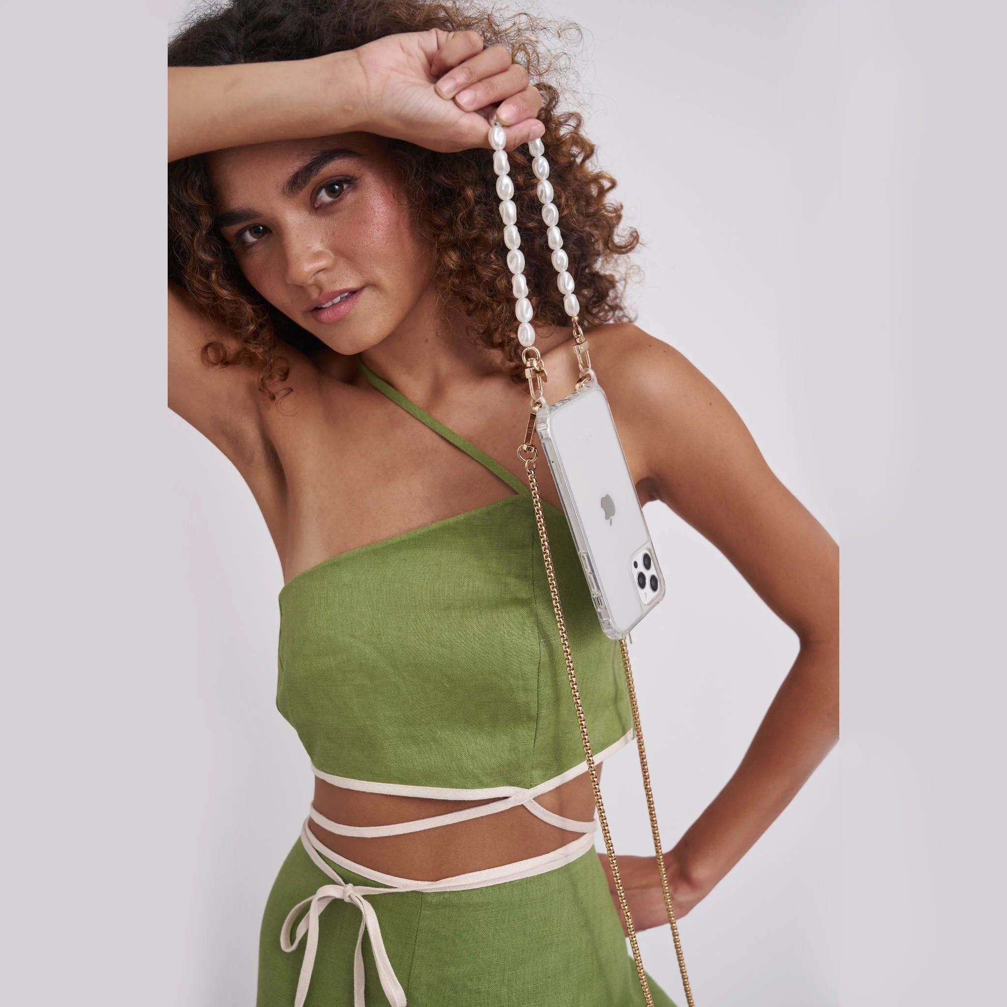 Clear Phone Case + Gaia Gold-Plated Chain + Pearl Wristlet - Image 5