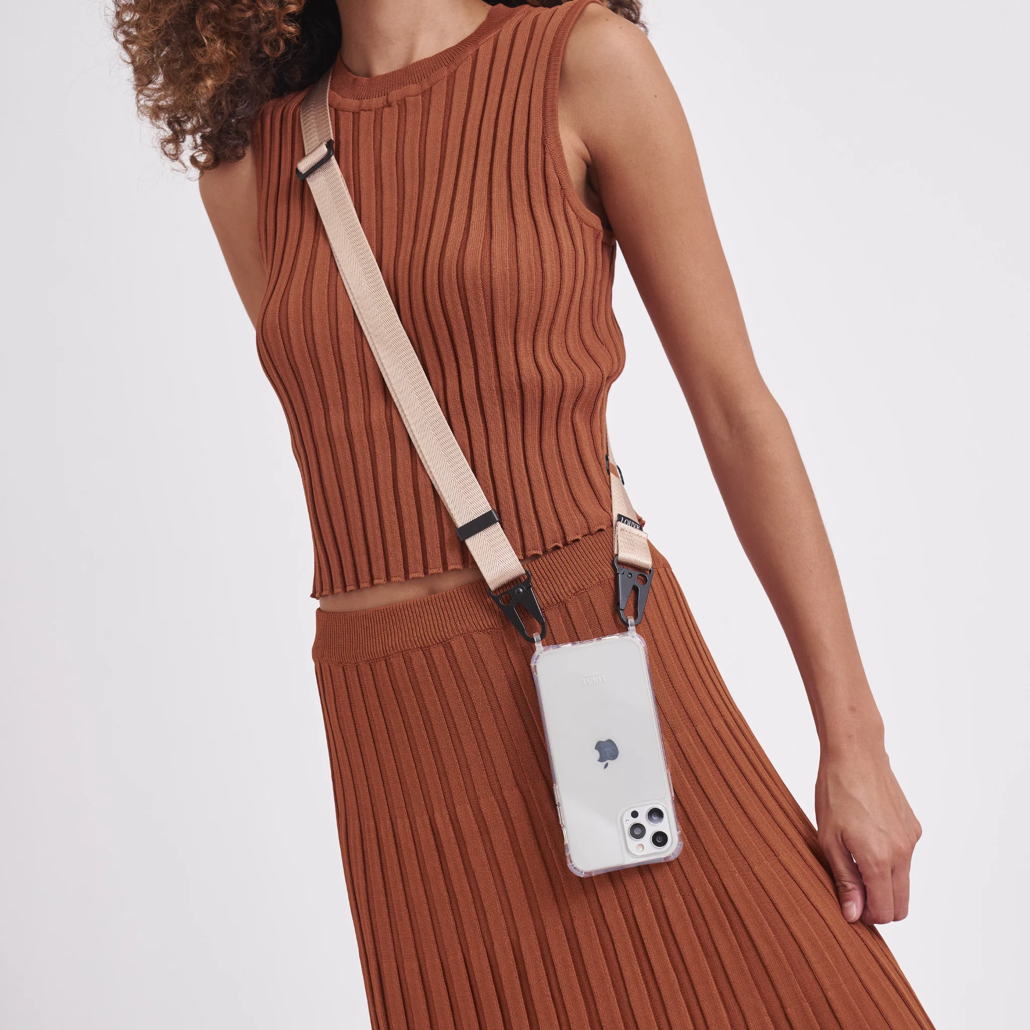 Clear Phone Case + Pearl Wristlet + Nude Crossbody Lanyard - Image 14