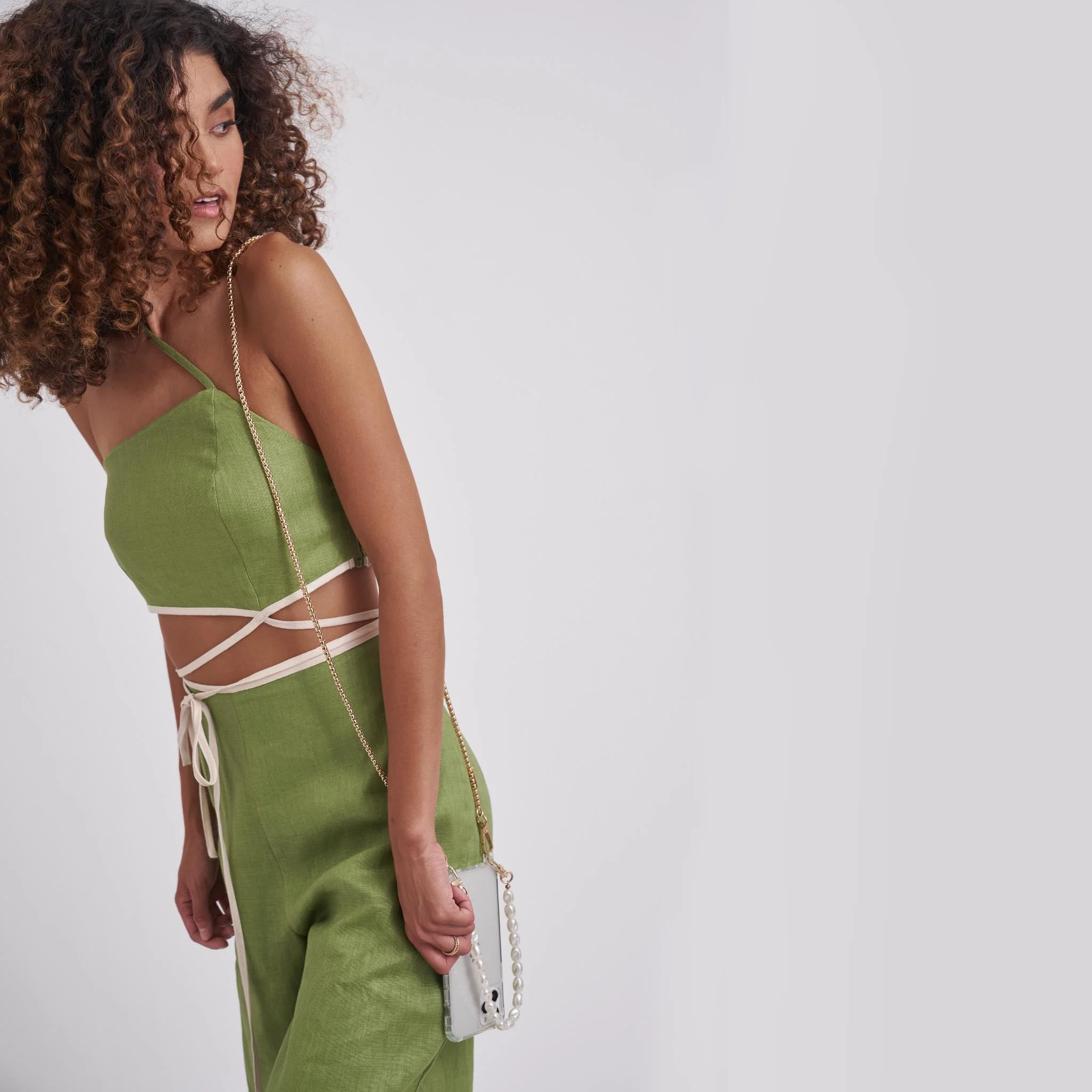 Clear Phone Case + Pearl Wristlet & Crossbody Chain + Gaia Gold-Plated Chain - Image 19