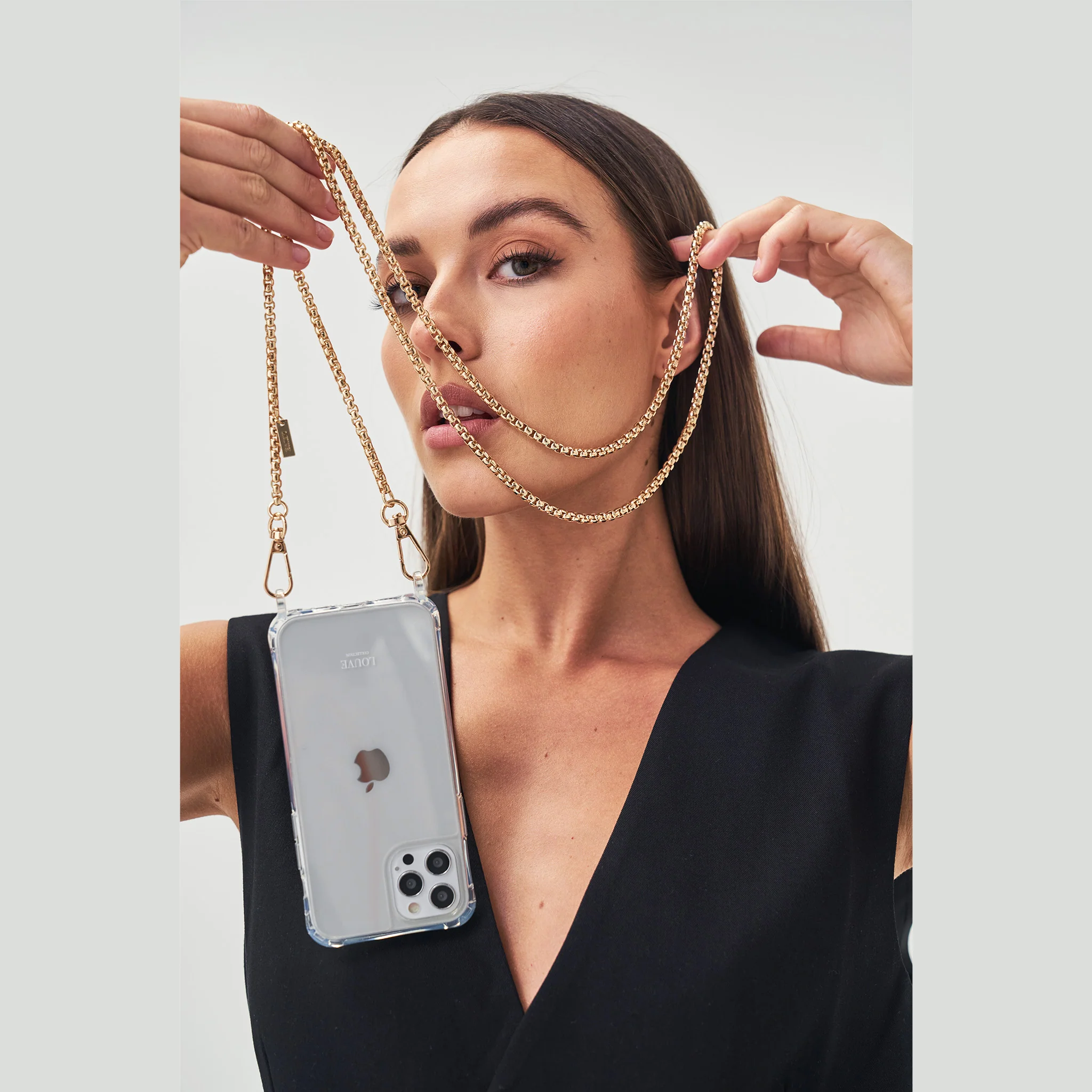 Clear Phone Case + Gaia Gold-Plated Wristlet & Chain + Pearl Chain - Image 5