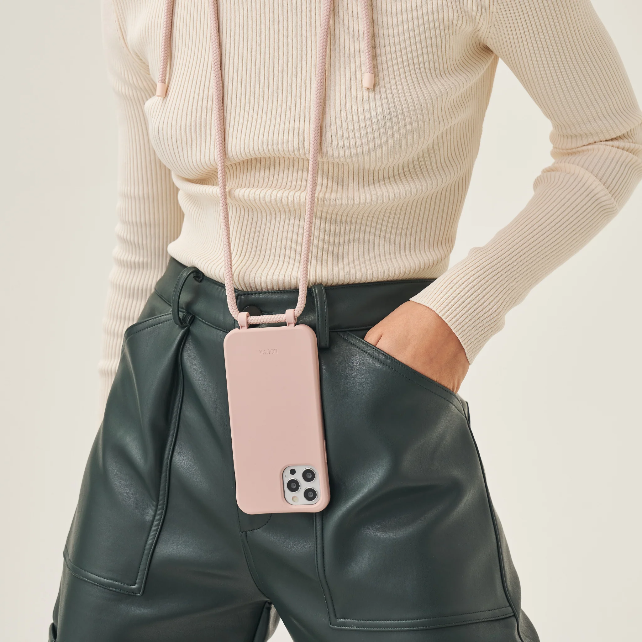 Dusty Pink Crossbody Phone Strap - Image 4
