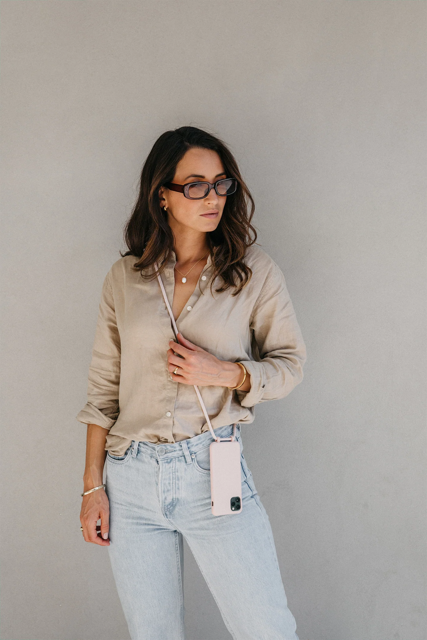 Dusty Pink Crossbody Phone Strap - Image 8