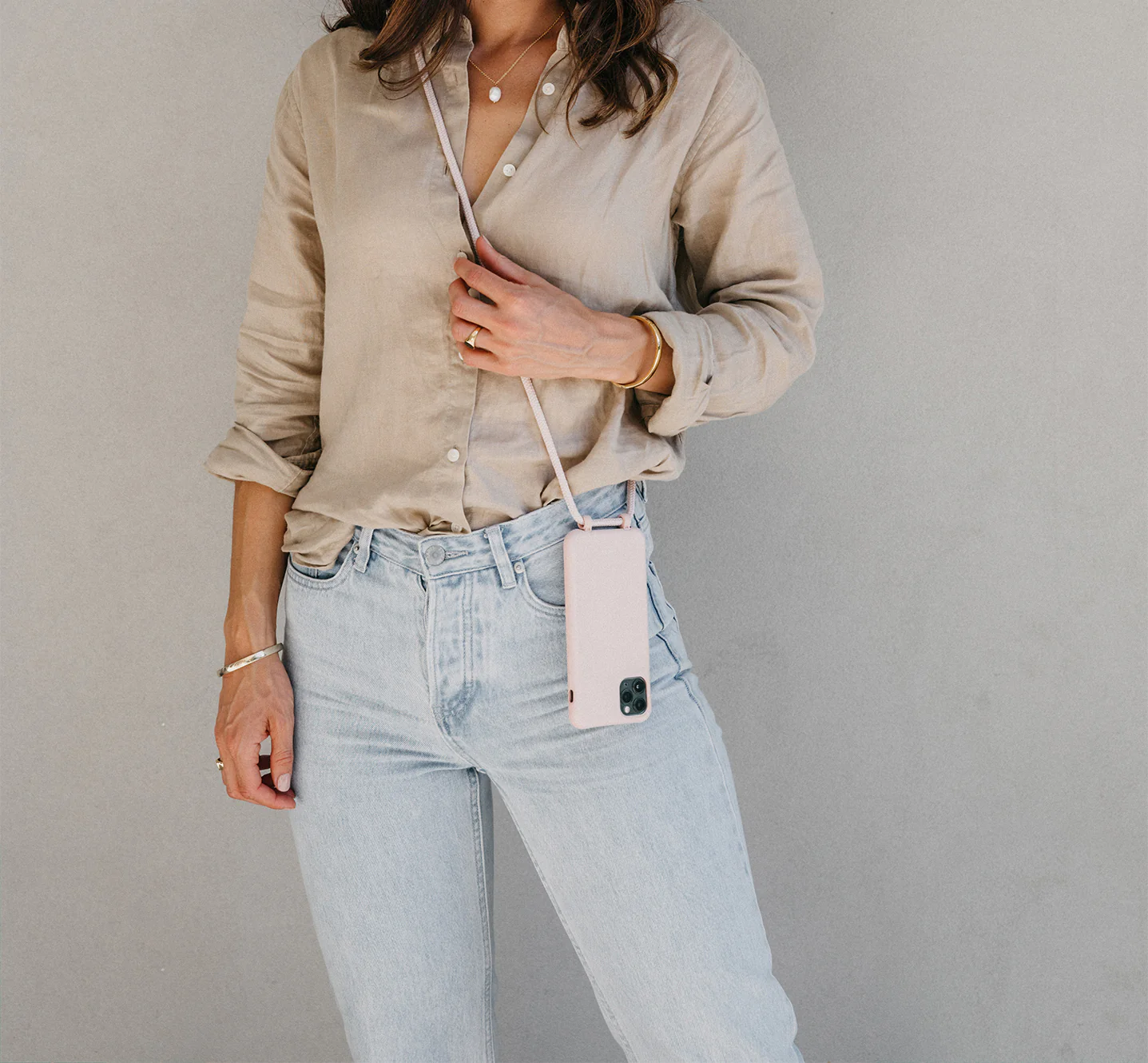 Dusty Pink Crossbody Phone Strap - Image 9