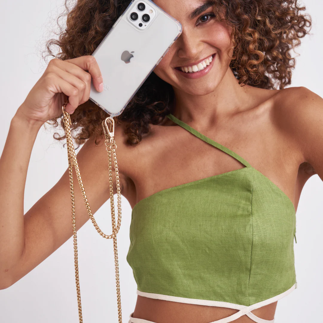 Gaia Gold-Plated Crossbody Phone Chain - Image 11