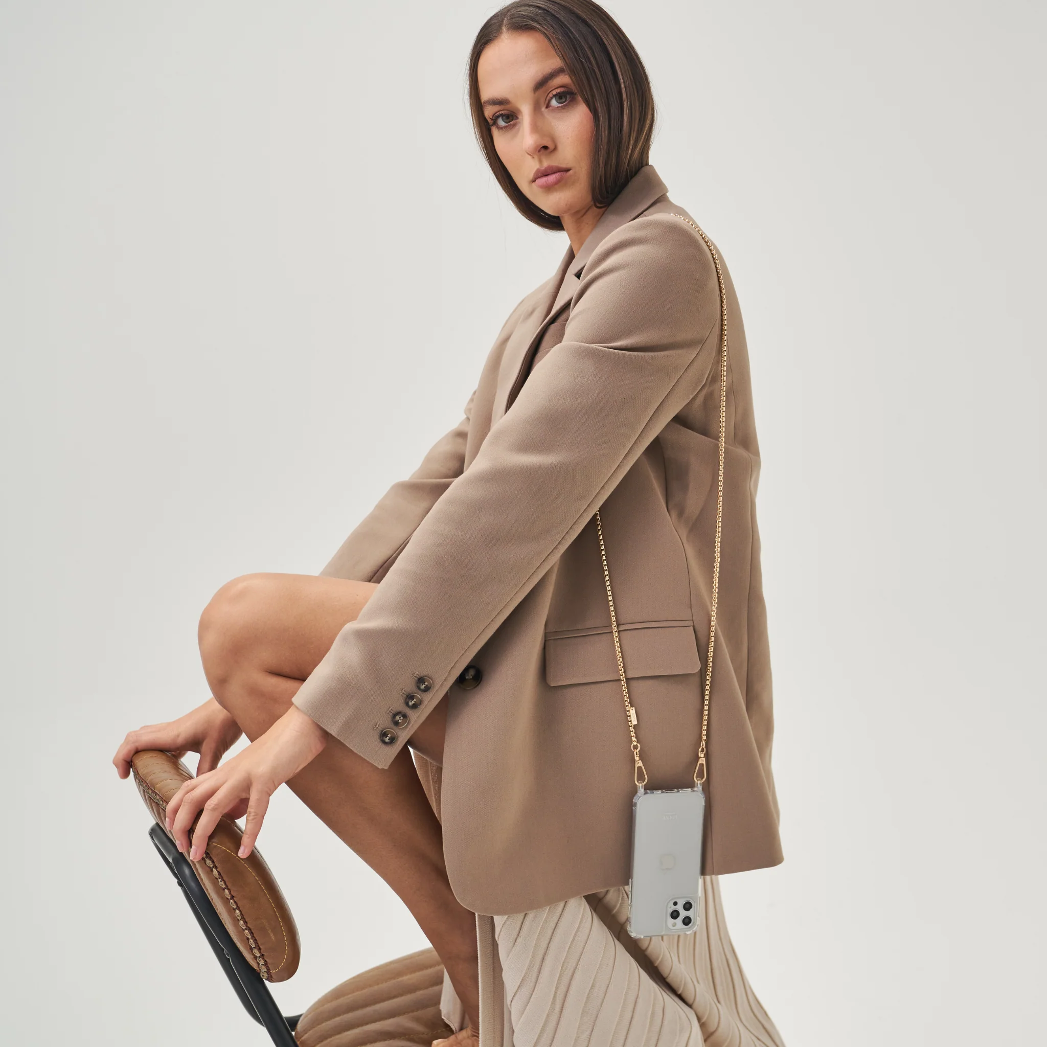 Gaia Gold-Plated Crossbody Phone Chain - Image 6