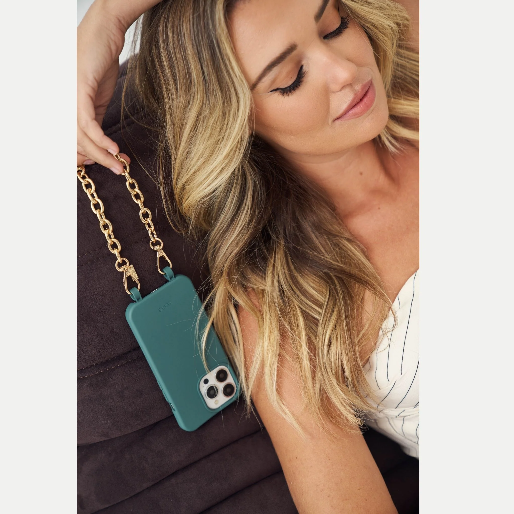 Pure Pine Green Crossbody Phone Case - Image 8