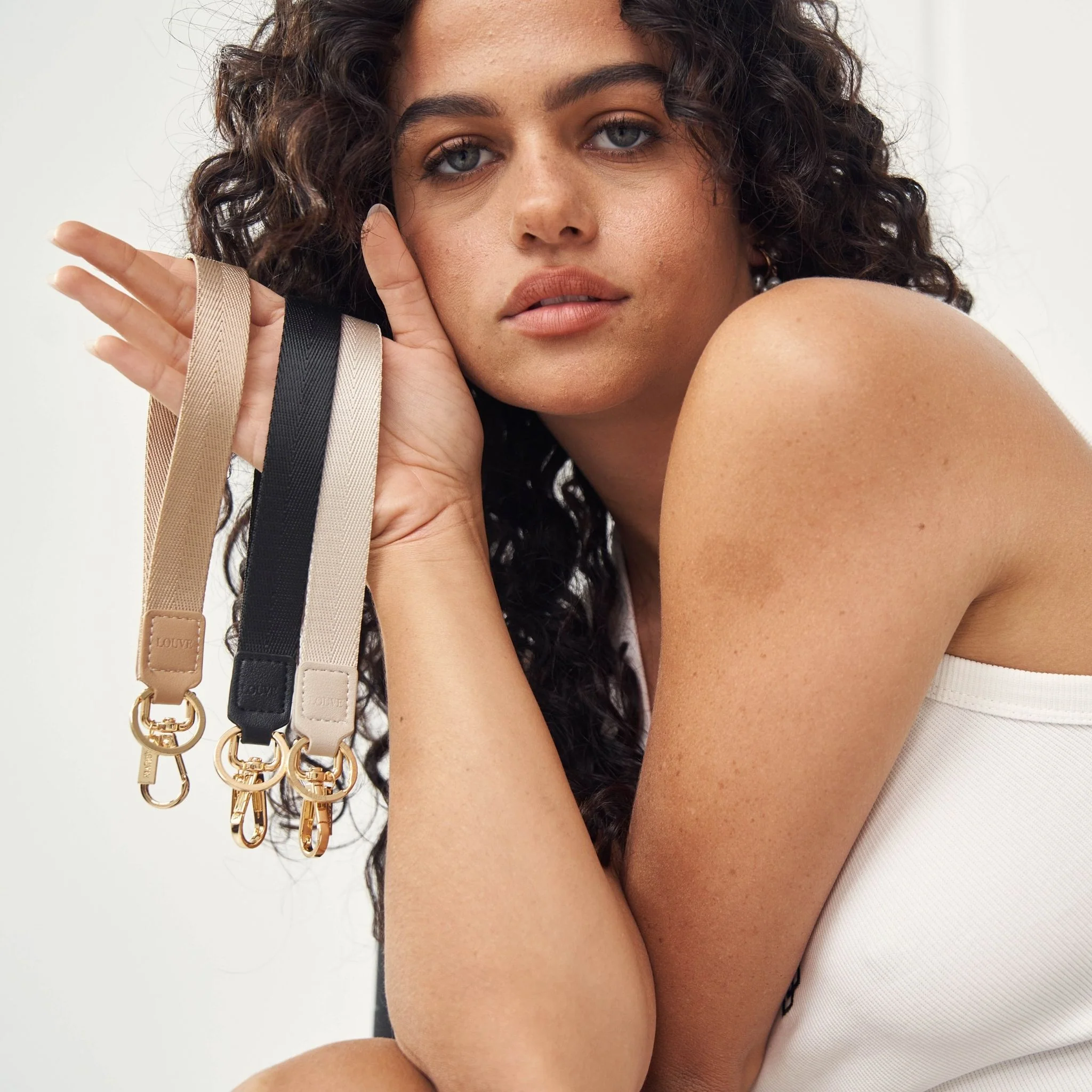 Key Chain | Beige Leather & Nylon - Image 10