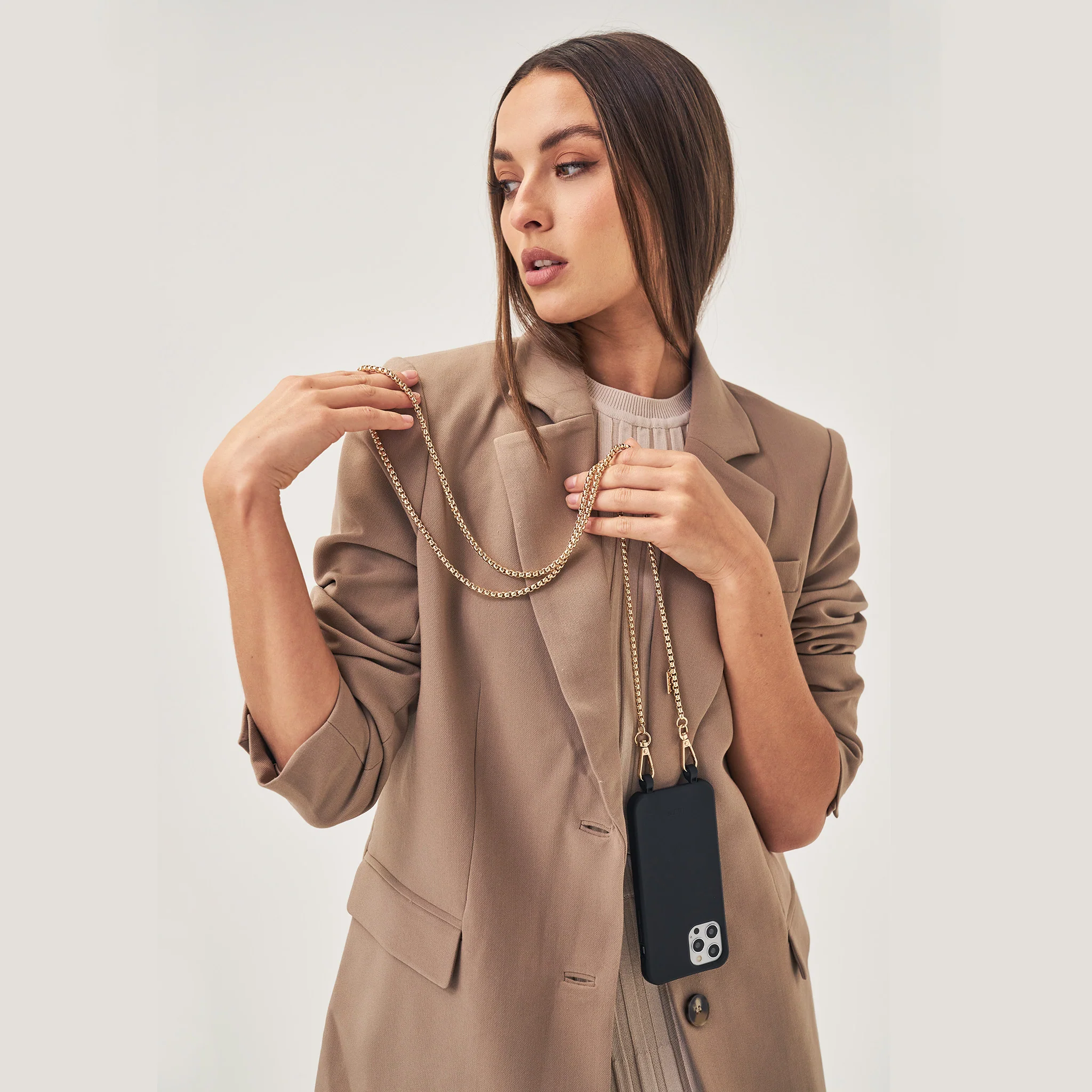 Black Phone Case + Gaia Gold-Plated Chain - Image 15