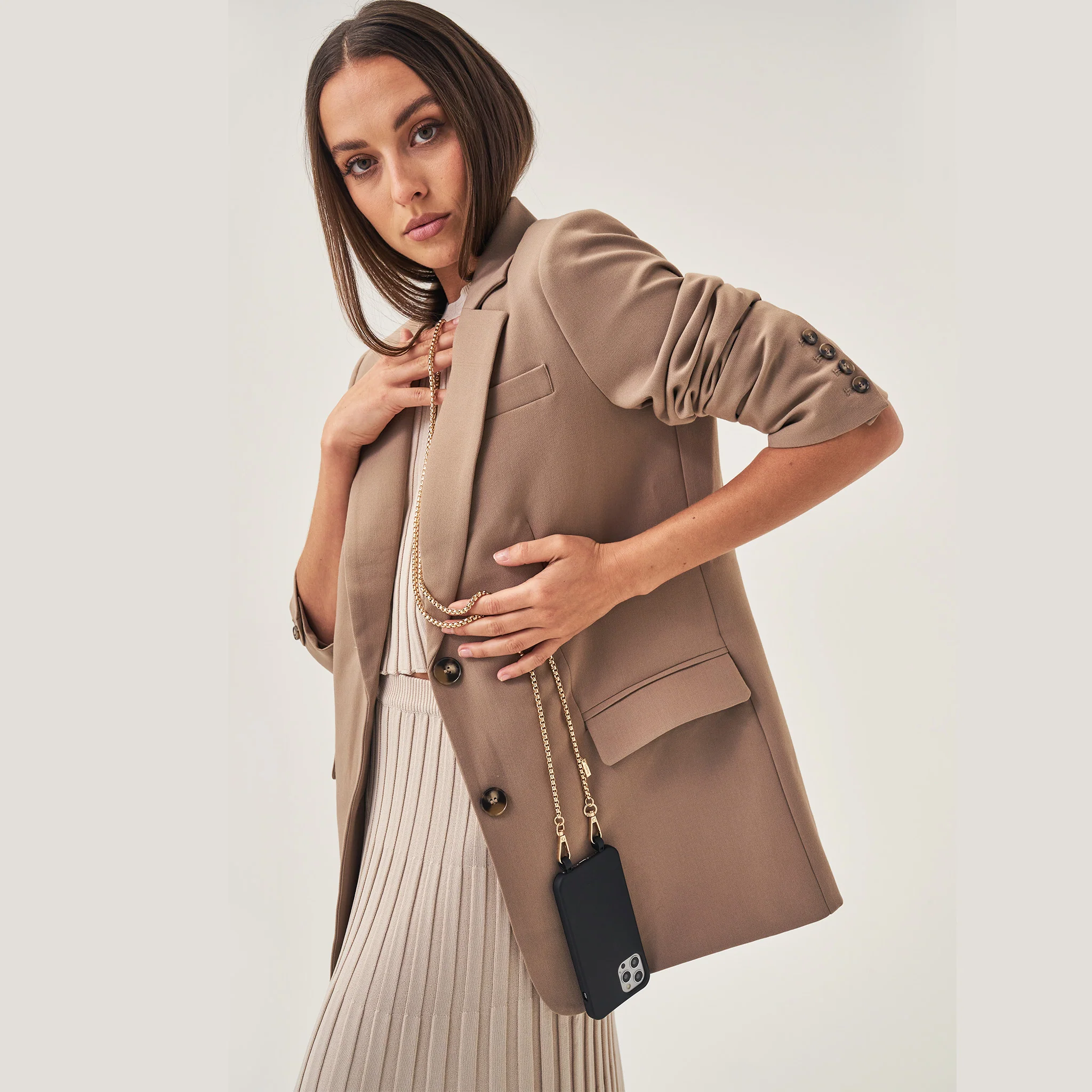 Black Phone Case + Gaia Gold-Plated Chain - Image 18