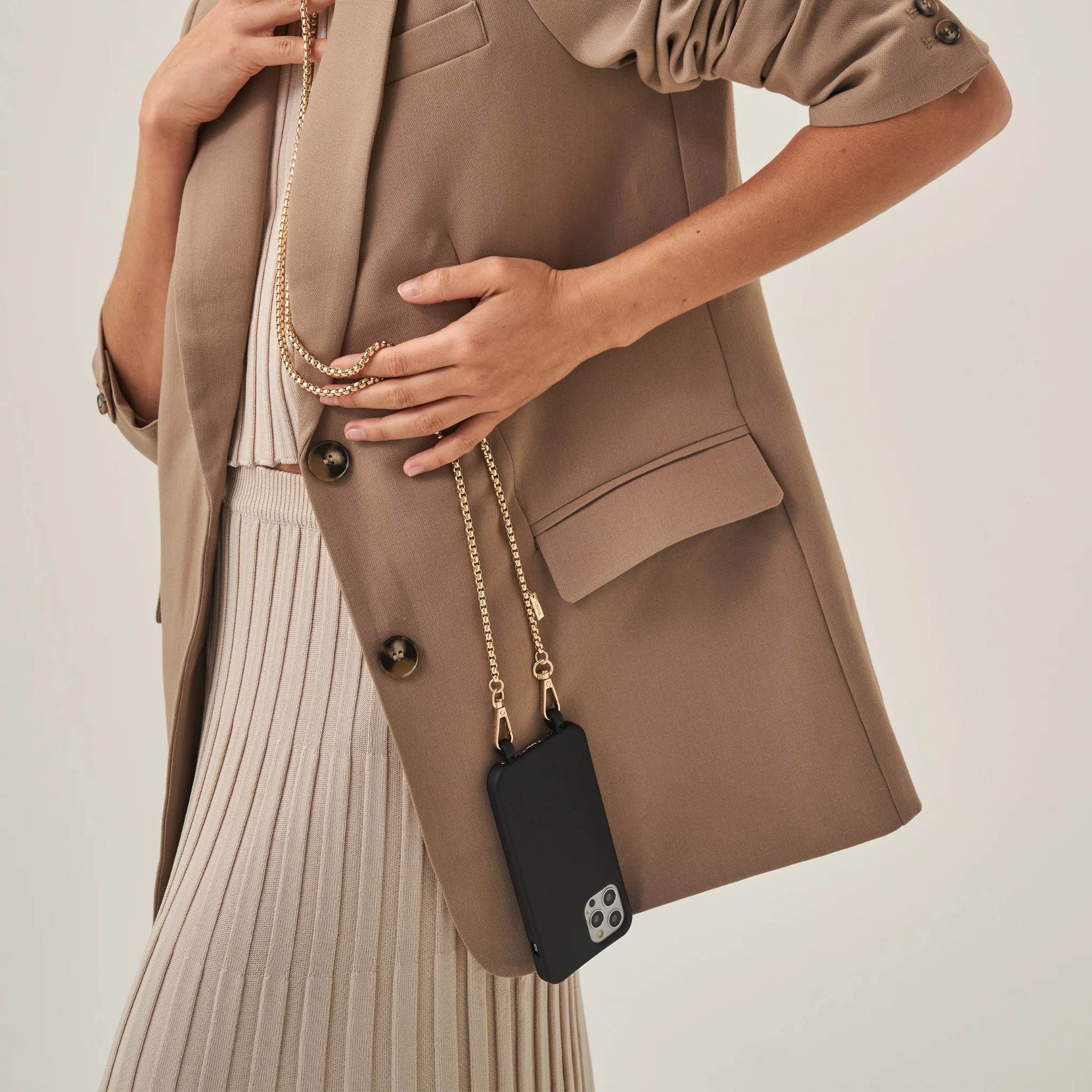 Black Phone Case + Gaia Gold-Plated Chain - Image 19