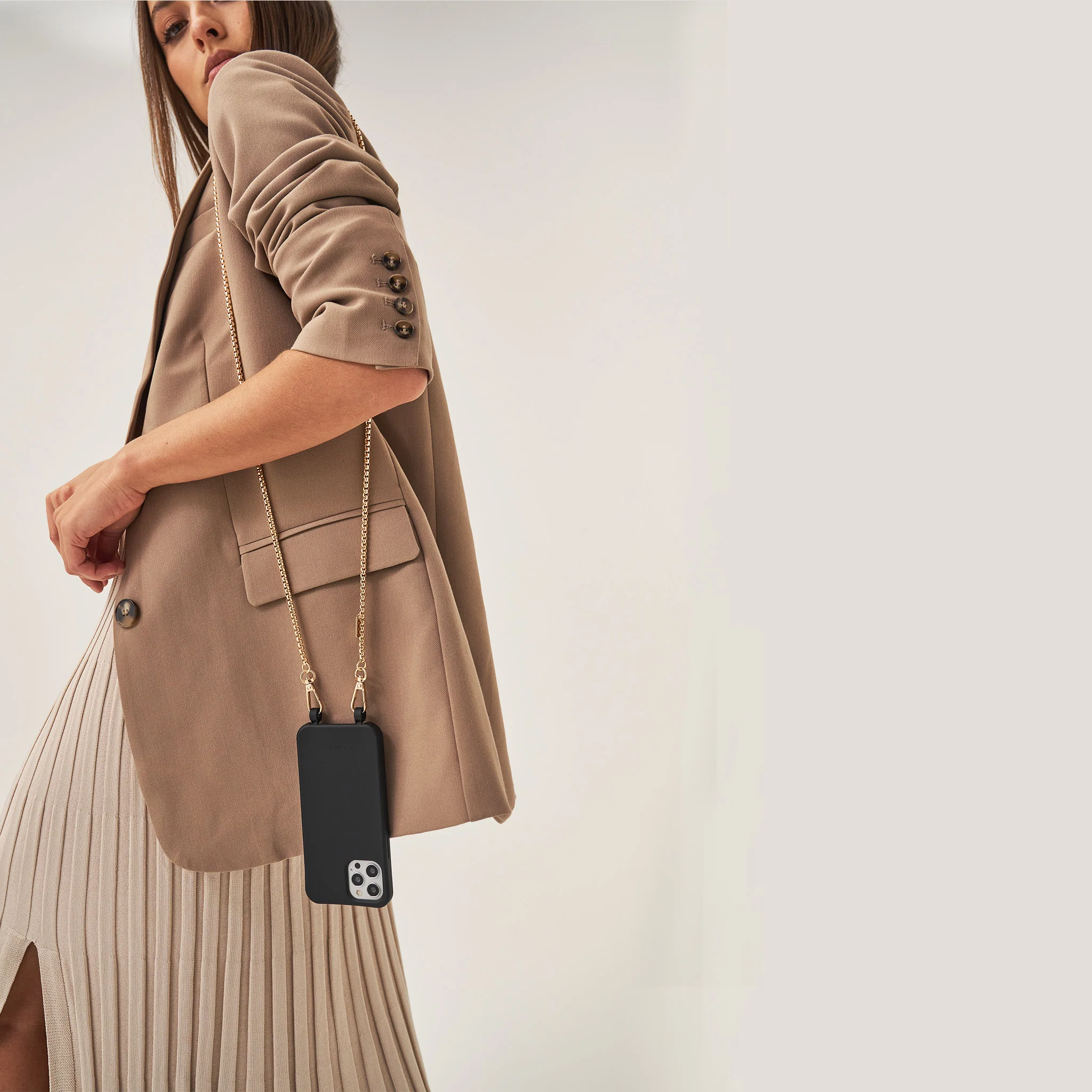 Black Phone Case + Gaia Gold-Plated Chain - Image 20