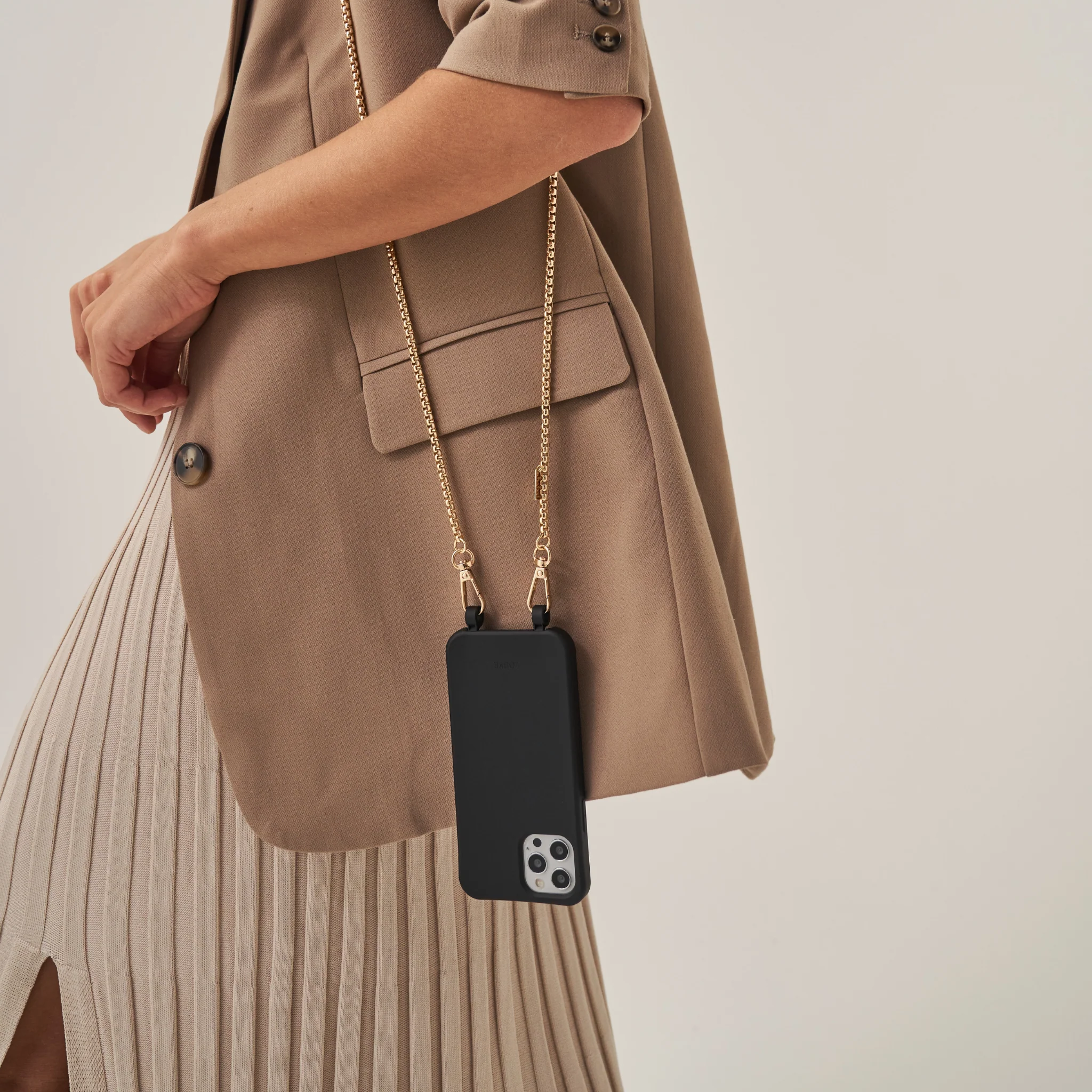 Black Phone Case + Gaia Gold-Plated Chain - Image 21