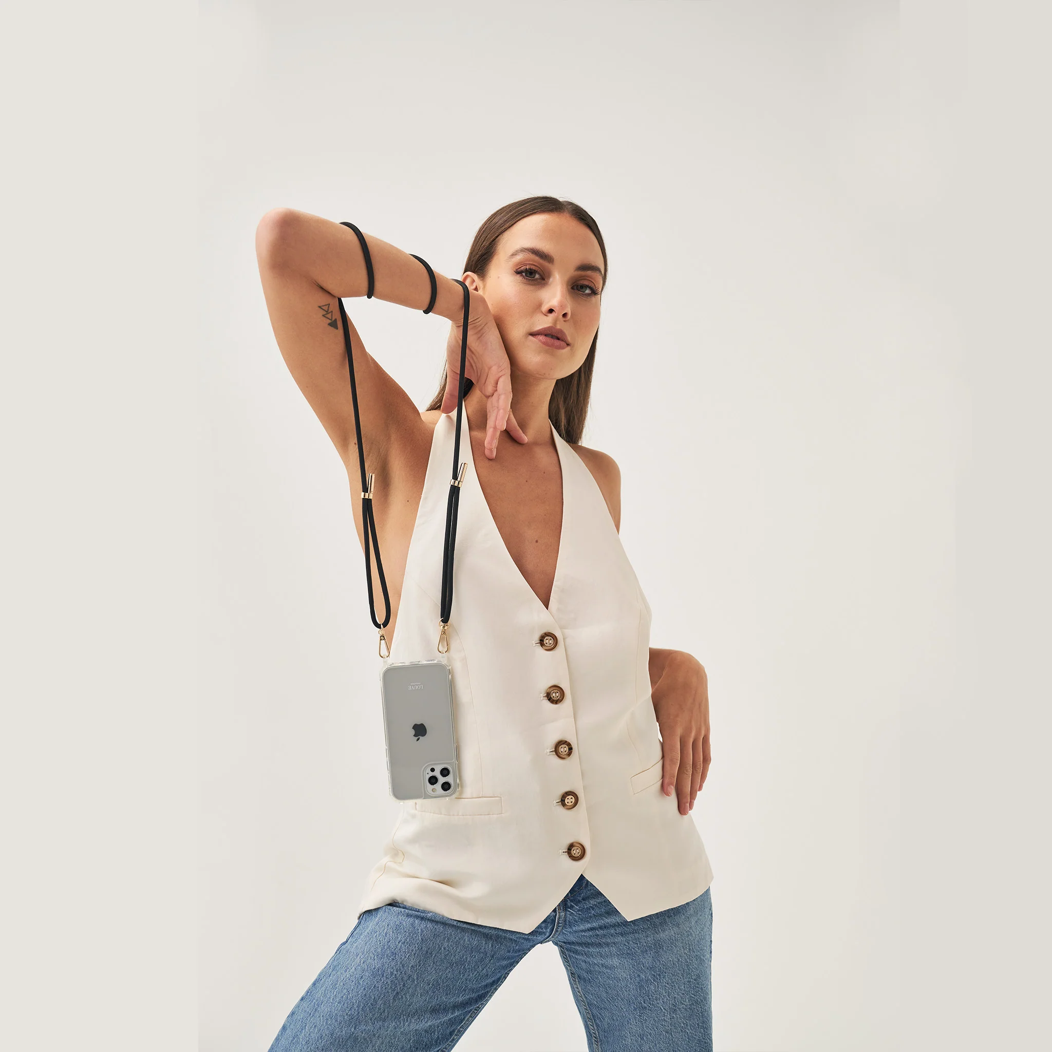 Mystique Black Crossbody Phone Strap - Image 5