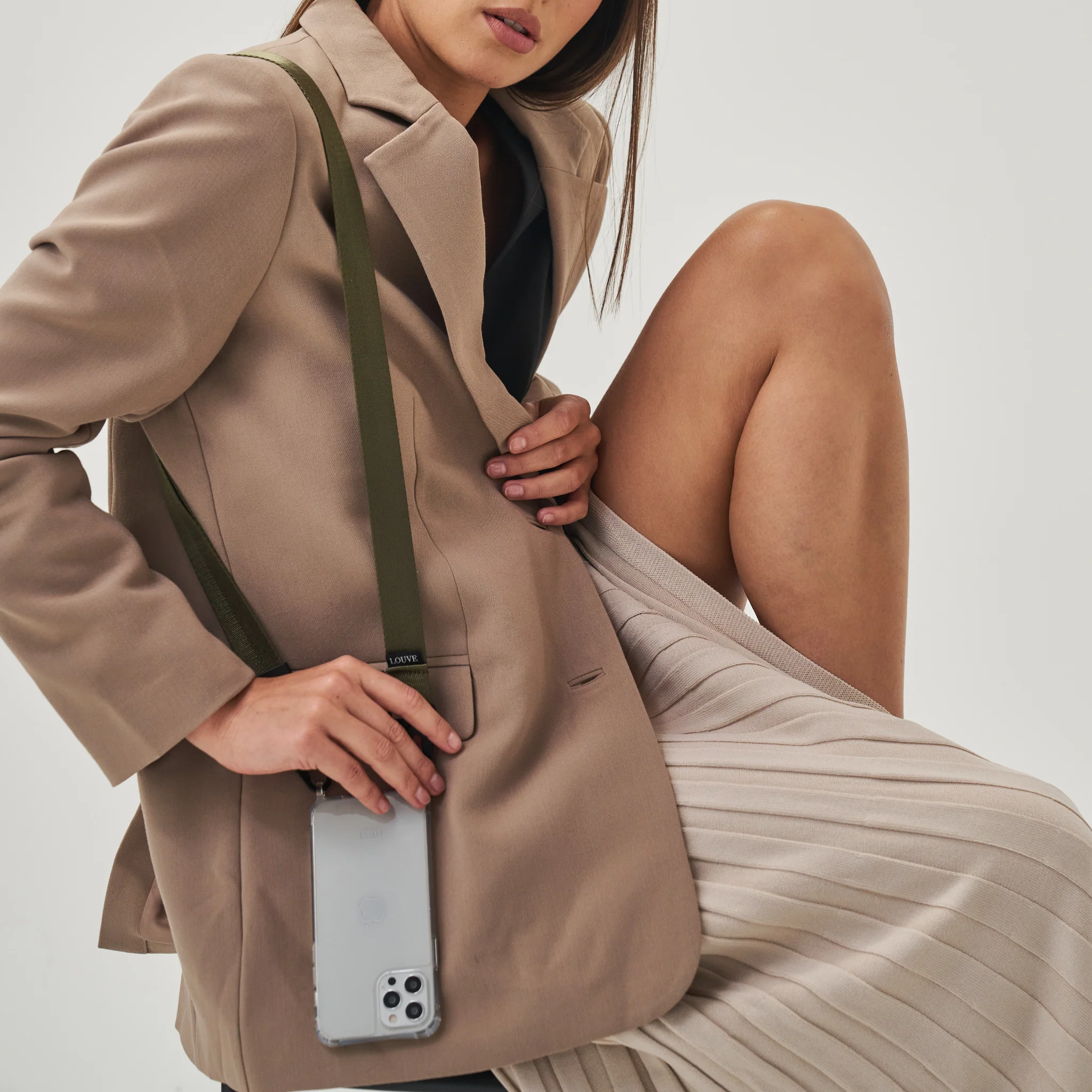 Olive Green Crossbody Phone Lanyard - Image 3