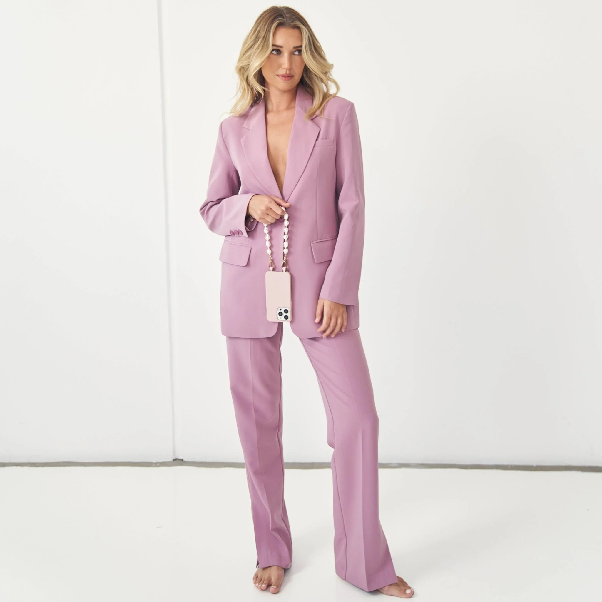 Dusty Pink Crossbody Phone Case - Image 9