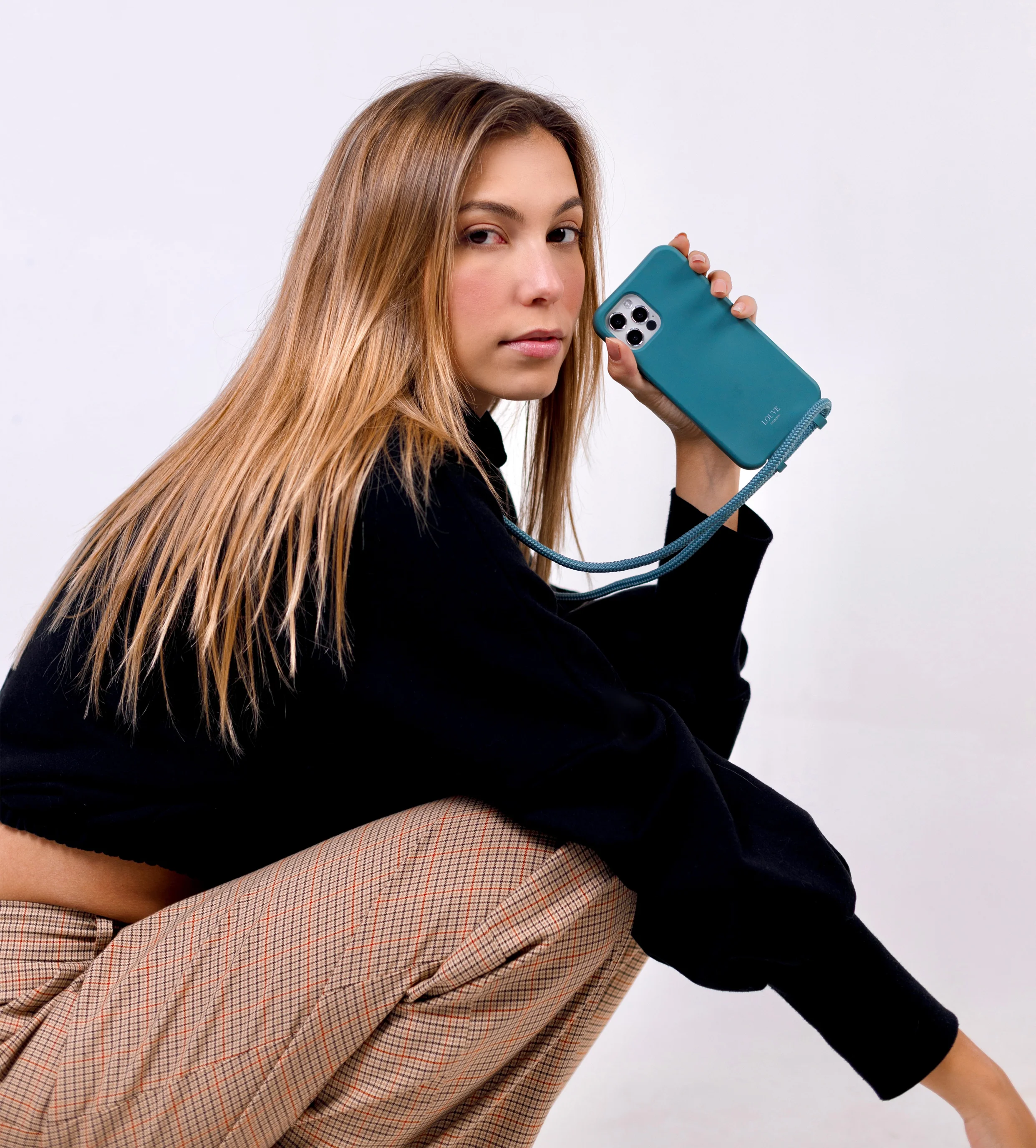 Pure Pine Green Crossbody Phone Strap - Image 5