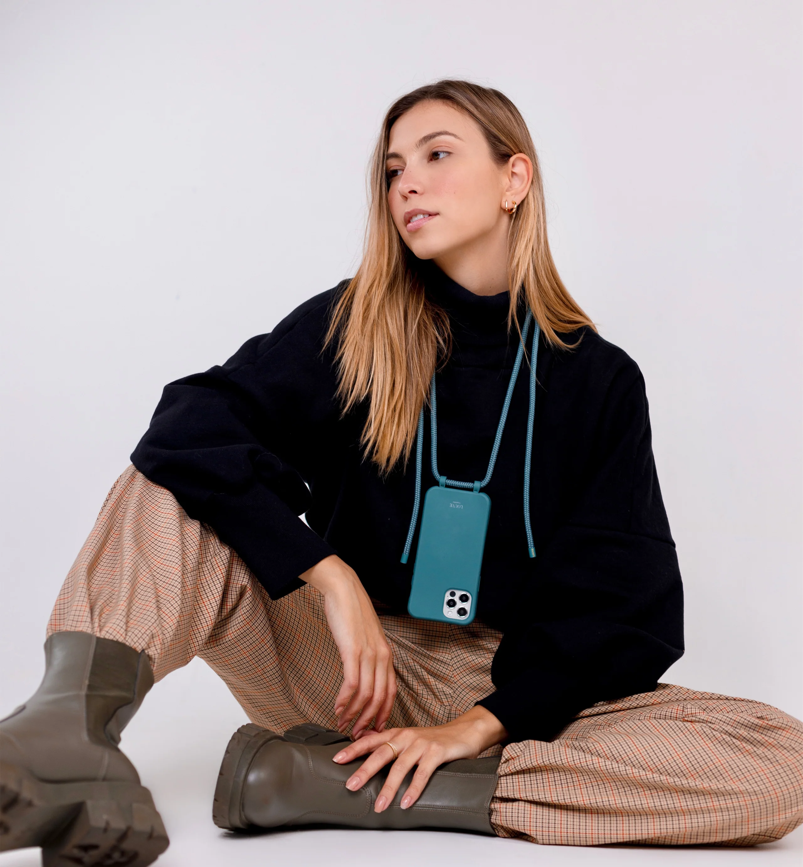 Pure Pine Green Crossbody Phone Strap - Image 6