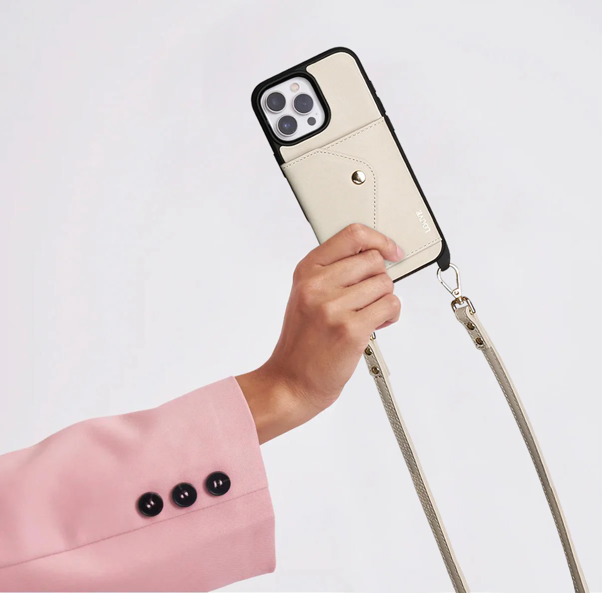 Zoe Bone Leather Phone Case Wallet & Crossbody Strap - Image 10