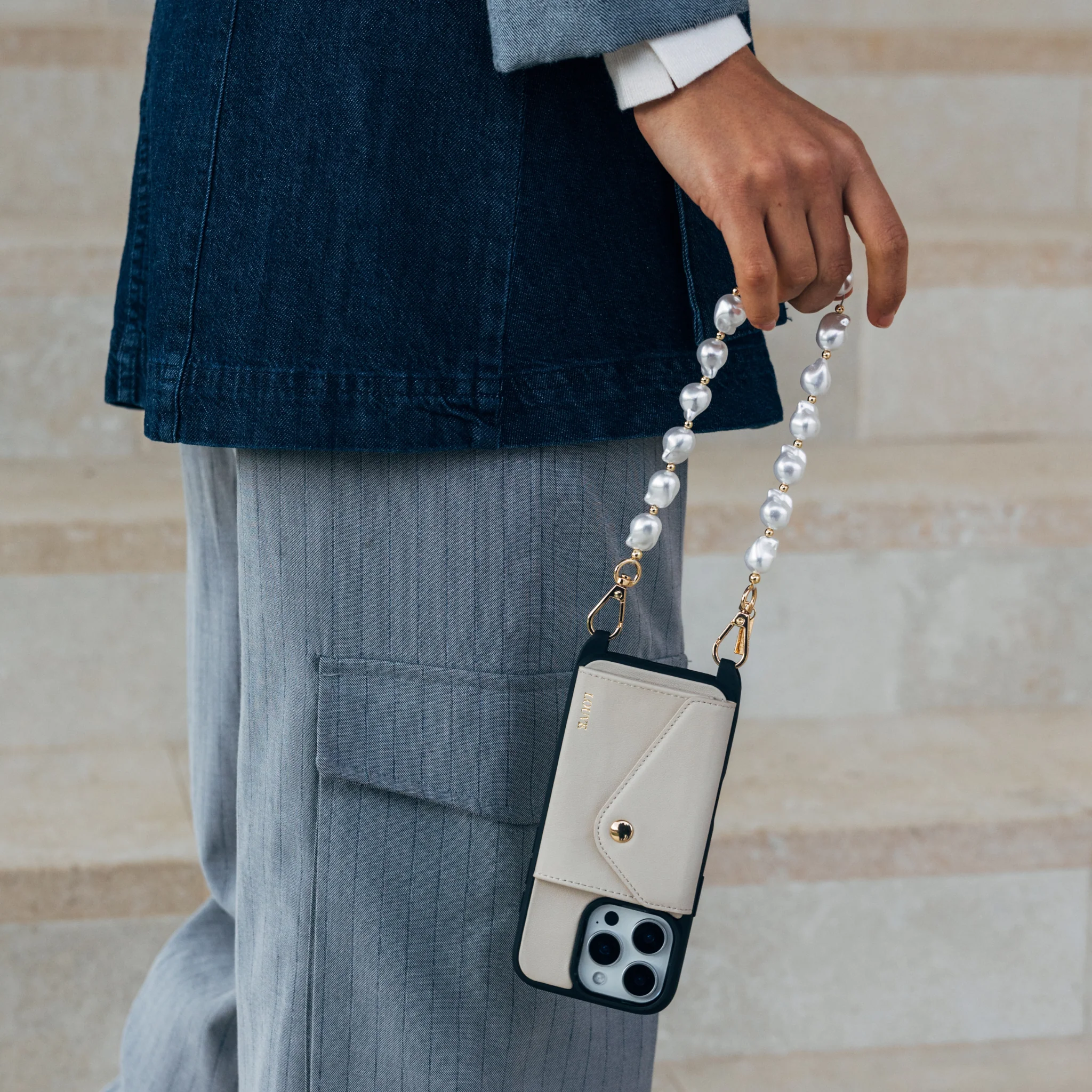 Zoe Bone Leather Phone Case Wallet & Crossbody Strap - Image 13