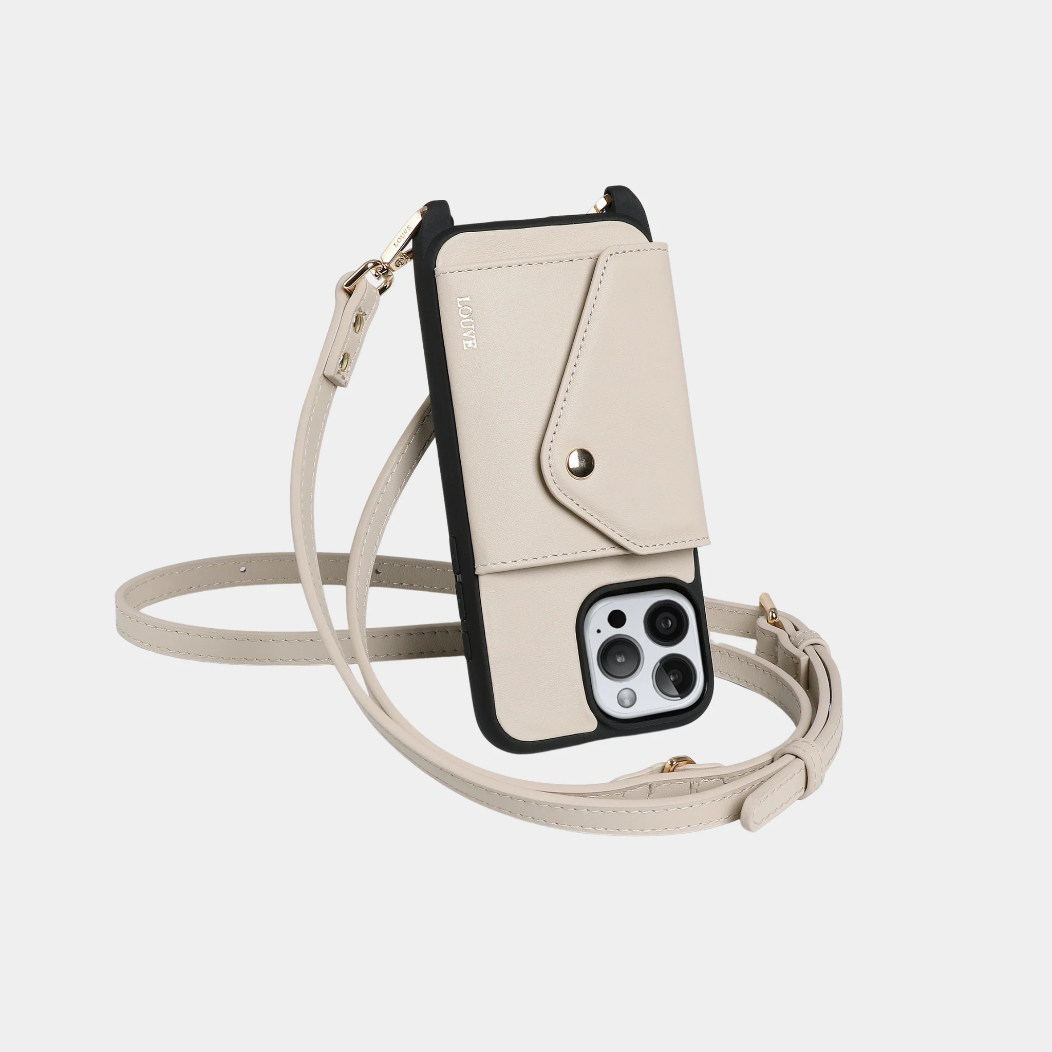 Zoe Bone Leather Phone Case Wallet & Crossbody Strap - Image 5